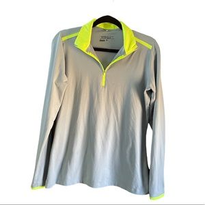 Nike Golf Gray Quarter Zip Pull Over Active Top Large
